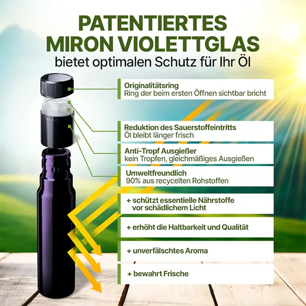 Lichtschutzflasche aus MIRON Violettglas